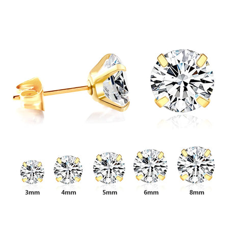 LUXUSTEEL Acciaio Inossidabile Rotondo Cubic Zirconia pendientes mujer piercing 2022 Colore Argento Multistrato Formato Piccoli Orecchini Del Partito PlatiNum