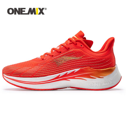ONEMIX Scarpe da corsa da uomo per uomo Scarpe da passeggio per atletica leggera in mesh traspirante Scarpe da ginnastica da donna leggere rosse Scarpe da ginnastica sportive da uomo PlatiNum