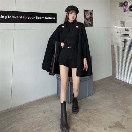 Autumn Winter Plus Size Women Coat Woolen Cloth Cloak Loose Overcoat Female High Quality 2025 Manteau Femme Hiver Oversize