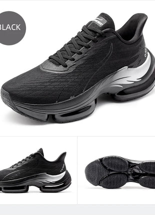 Scarpe da corsa da uomo ONEMIX rimbalzo ammortizzante scarpe sportive da corsa all'aperto traspiranti scarpe da ginnastica da uomo con aumento dell'altezza 6-7cm PlatiNum