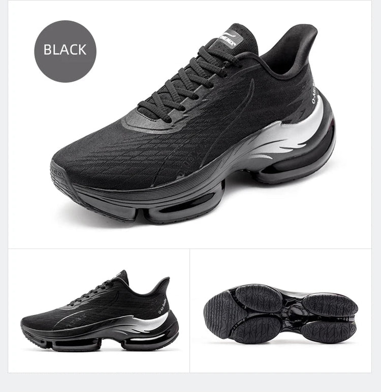 Scarpe da corsa da uomo ONEMIX rimbalzo ammortizzante scarpe sportive da corsa all'aperto traspiranti scarpe da ginnastica da uomo con aumento dell'altezza 6-7cm PlatiNum