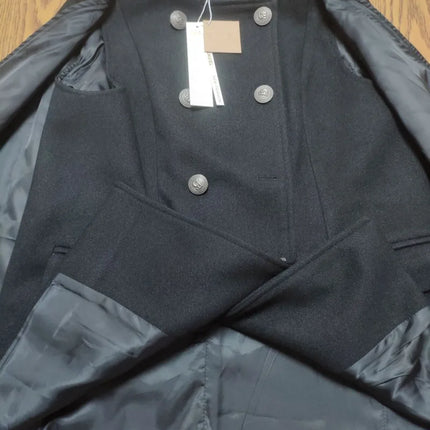 New Winter Women Double Breasted Cape Woolen Blends Elegant Ladies Coat Stand Collar Cloak Outwear Coats Vintage Overcoat