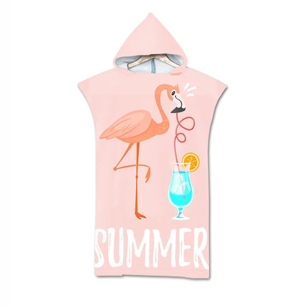 Adult Hooded Microfiber Beach Towel Printed Quick Dry Pool Poncho Bath Towel Robe Cloak