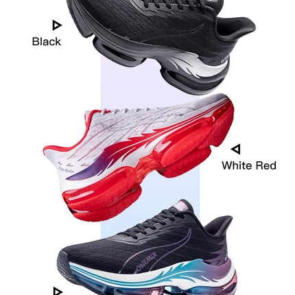 Scarpe da corsa da uomo ONEMIX rimbalzo ammortizzante scarpe sportive da corsa all'aperto traspiranti scarpe da ginnastica da uomo con aumento dell'altezza 6-7cm PlatiNum