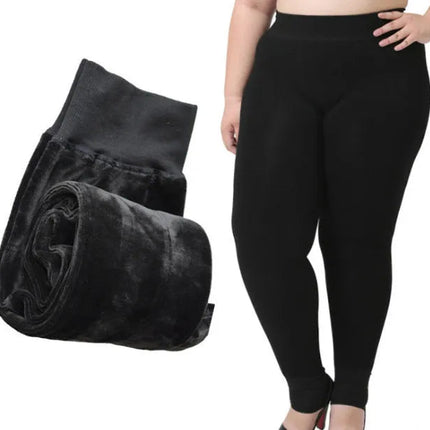 Plus Size 2XL 3XL 5XL Thick Leggings for Winter Super Stretchy Good Elastic 700g Very Warm  Fleece Leggin ouc688 PlatiNum