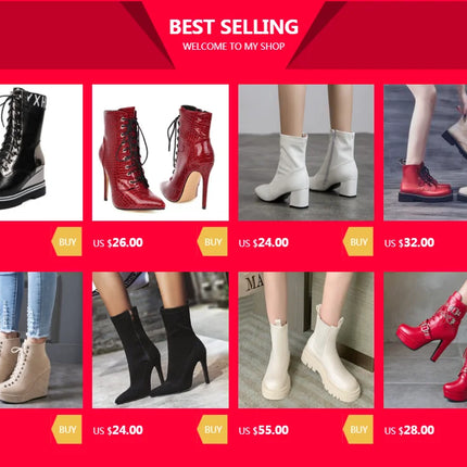 Brand Ankle Boots For Women Platform Fashion Elegant High Heel Short Boot Large Size Zipper Autumn Winter Black Green Shoes Lady