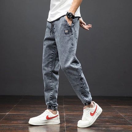 Spring Summer Black Blue Cargo Jeans Men Streetwear Denim Jogger Pants Men Baggy Harem Jean Trousers Plus Size PlatiNum