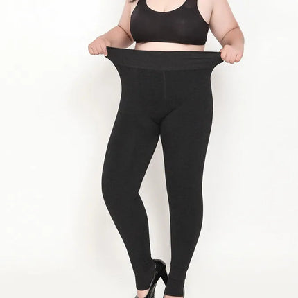 Plus Size 2XL 3XL 5XL Thick Leggings for Winter Super Stretchy Good Elastic 700g Very Warm  Fleece Leggin ouc688 PlatiNum