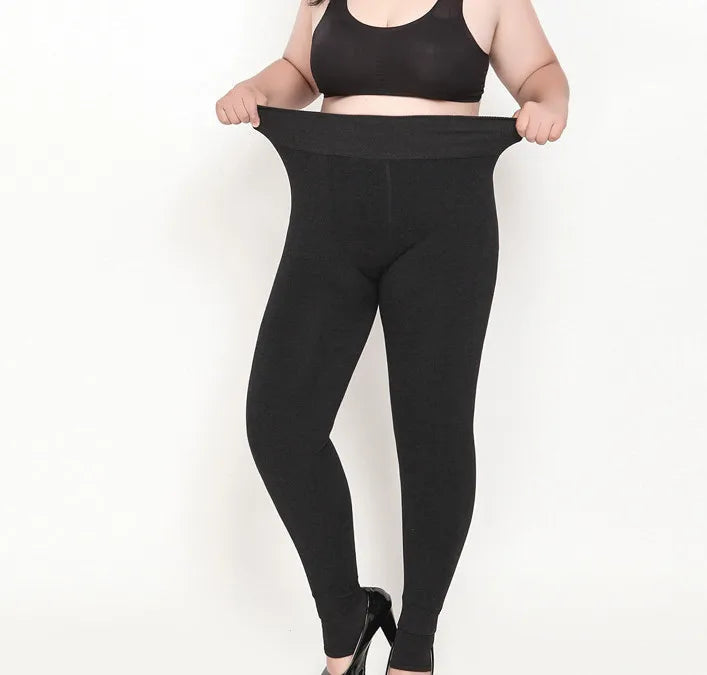 Plus Size 2XL 3XL 5XL Thick Leggings for Winter Super Stretchy Good Elastic 700g Very Warm  Fleece Leggin ouc688 PlatiNum