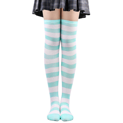 Calze autoreggenti a righe da donna Calze da donna nere bianche rosa lunghe sopra sopra il ginocchio femboy Cosplay Lolita Harajuku Y2k