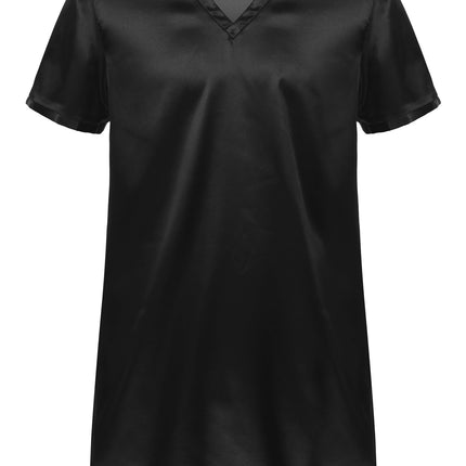 Donna uomo pigiama in raso di seta pigiameria maniche corte camicia da notte Kimono accappatoio abito da notte accappatoio camicia da notte estiva Homewear