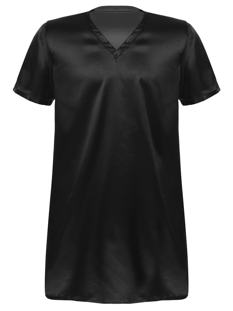 Donna uomo pigiama in raso di seta pigiameria maniche corte camicia da notte Kimono accappatoio abito da notte accappatoio camicia da notte estiva Homewear