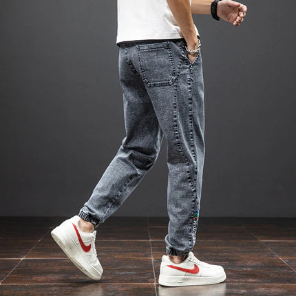 Spring Summer Black Blue Cargo Jeans Men Streetwear Denim Jogger Pants Men Baggy Harem Jean Trousers Plus Size PlatiNum