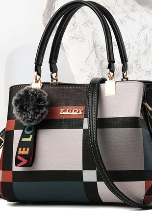 Elegant Designer Handbags Women Bags Messenger PU Leather Crossbody Bags Hairball tassen Girls Shoulder Bag Top-hand Tote Bag PlatiNum