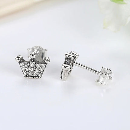 Orecchini Originali in Argento Sterling 925, Modello 2026, a Perno e a Cerchio con Cristalli, per Donna, in Oro Rosa, con Corona, Cuore, Infinito, Ape, Gioielli platinumshop