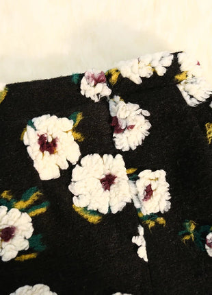 Three Dimensional Flower Skirts Women Winter High Waist Woolen Thickened Long Skirt Female Autumn New PlatiNum