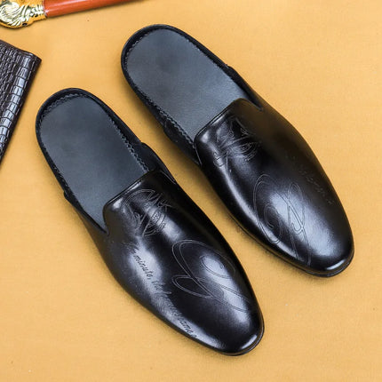 Pantofole da uomo di lusso italiane Mocassini in vera pelle Mocassini da uomo Casual Scarpe da uomo antiscivolo Moda estiva Mezze scarpe da uomo