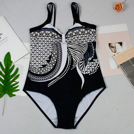 Costume da bagno bikini sexy Costumi da bagno Donna 2025 Costume intero Push Up Nuoto per abbigliamento da spiaggia Monokini Costumi da bagno taglie forti 2XL platinumshop