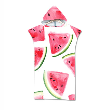 Adult Hooded Microfiber Beach Towel Printed Quick Dry Pool Poncho Bath Towel Robe Cloak
