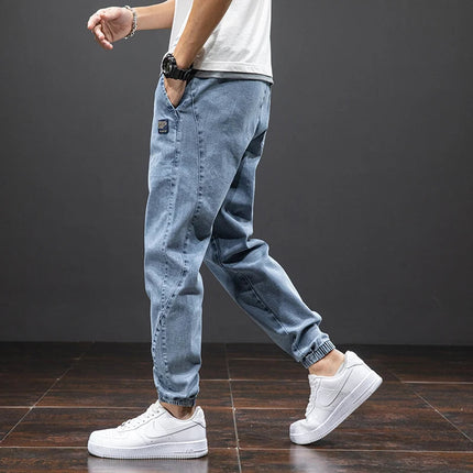 Spring Summer Black Blue Cargo Jeans Men Streetwear Denim Jogger Pants Men Baggy Harem Jean Trousers Plus Size PlatiNum