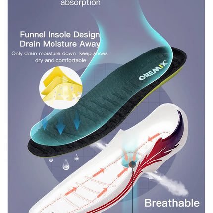 Scarpe da corsa da uomo ONEMIX rimbalzo ammortizzante scarpe sportive da corsa all'aperto traspiranti scarpe da ginnastica da uomo con aumento dell'altezza 6-7cm PlatiNum