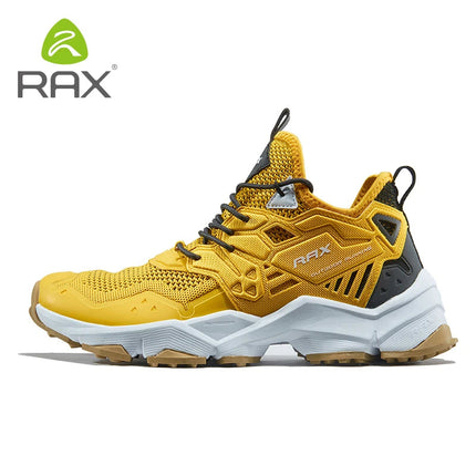RAX Running Shoes Men&Women Outdoor Sport Shoes Breathable Lightweight Sneakers Air Mesh Upper Anti-slip Natural Rubber Outsole PlatiNum