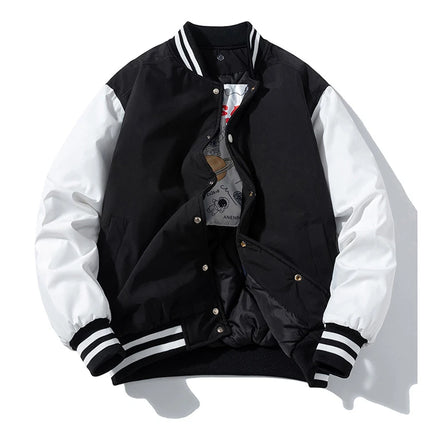 Winter Varsity Jacket Men Women Streetwear Basketball Jacket Fashion Casual Thick Parkas Men Korean Patchwork Couple Coat Button