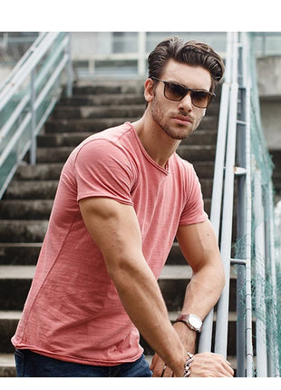 T-shirt homme 100% coton Décontracté Doux Fitness Été T-shirts fins Vêtements d'intérieur Homme Col rond Manches courtes T-shirt uni pour homme