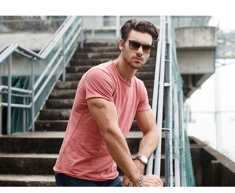 T-shirt da uomo in cotone 100% Casual morbida Fitness Estate T-shirt sottili Abbigliamento per la casa da uomo O-Collo Manica corta Soild T Shirt per uomo