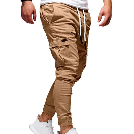 Men's Pants Multi-Pockets Joggers Men Sweatpants 2025 New Casual Solid Cargo Pants Men Oversize Streetwear Pants Men Trousers
