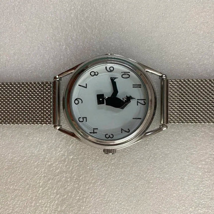 FEB 30TH Walking Men Design orologio Unisex da uomo dal Design creativo 3ATM cinturino in acciaio inossidabile resistente all'acqua platinumshop