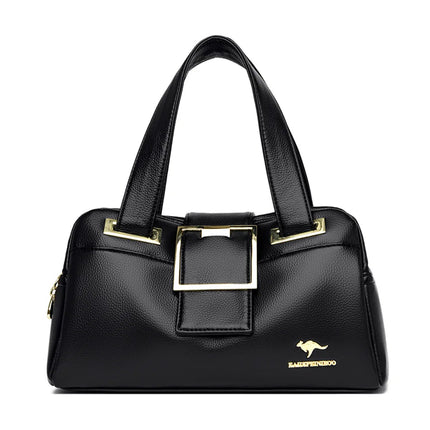 Women Multi-layers Top-handle Bag Quality Leather Handbags Purses Female Luxury Designer Large Capacity Boston Ladies Sac A Main PlatiNum
