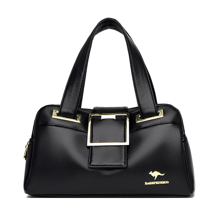 Women Multi-layers Top-handle Bag Quality Leather Handbags Purses Female Luxury Designer Large Capacity Boston Ladies Sac A Main PlatiNum