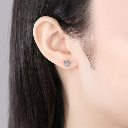 Orecchini Originali in Argento Sterling 925, Modello 2026, a Perno e a Cerchio con Cristalli, per Donna, in Oro Rosa, con Corona, Cuore, Infinito, Ape, Gioielli platinumshop