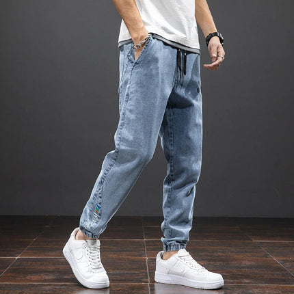 Spring Summer Black Blue Cargo Jeans Men Streetwear Denim Jogger Pants Men Baggy Harem Jean Trousers Plus Size PlatiNum