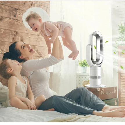 Ventilatore Freddo e Caldo con Telecomando, Senza Pale, 220V, Ultra-silenzioso, Purificatore d'Aria, Alta Qualità, Programmabile 1-9 Ore