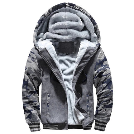 Men's Jacket Camouflage Thicken Winter Jackets for Men Fleece Long Sleeve Coat Man Casual Hoodies Streetwear Men's Coats