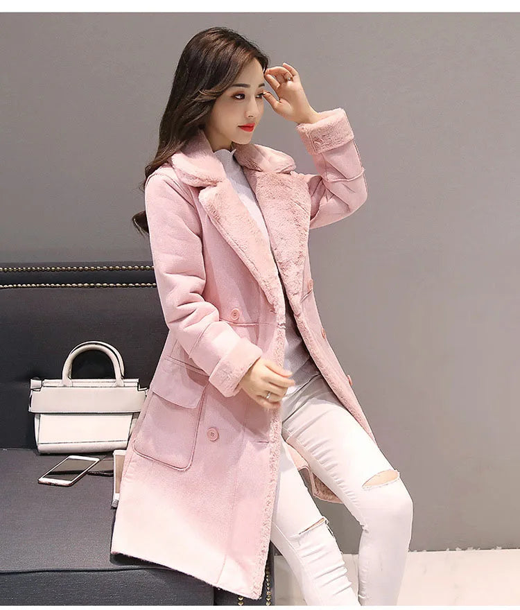 Winter Fashion New High Quality Rabbit Fur Coat Velvet Fur Coat Long Fur Coat Female Loose Thick Warm Mink Fur Teddy Coat
