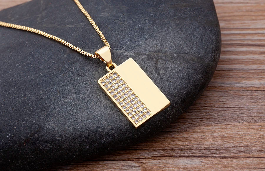 Nidin moda di lusso con zirconi cubici ciondolo a forma di cuore da donna placcato in oro collana a catena di alta qualità regalo per feste di gioielli scintillanti