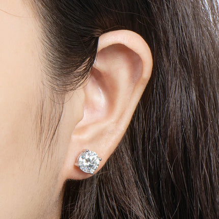 IOGOU 3mm/4mm/5mm/6.5mm/8mm/9mm/10mm/11mm Certificato D VVS1 Moissanite Orecchini con perno 925 Orecchini in argento per le donne Uomini Gioielli platinumshop