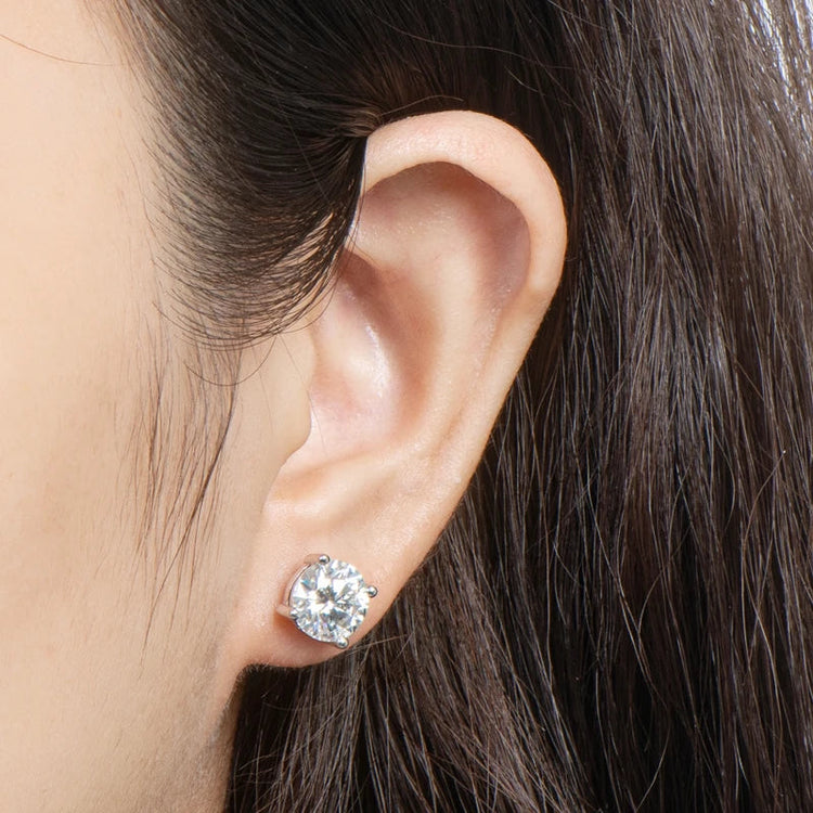 IOGOU 3mm/4mm/5mm/6.5mm/8mm/9mm/10mm/11mm Certificato D VVS1 Moissanite Orecchini con perno 925 Orecchini in argento per le donne Uomini Gioielli platinumshop