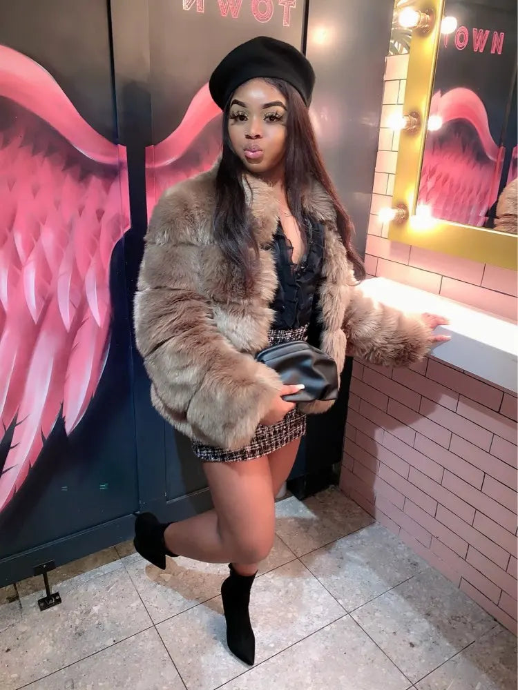 ZADORIN Fashion Thick Warm Winter Coat Woman Luxury Faux Fox Fur Coat Jackets Woman Stand Fur Collar Fake Fur Jacket Outerwears