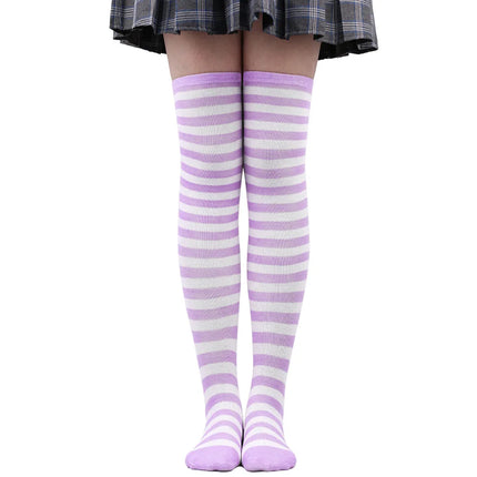 Calze autoreggenti a righe da donna Calze da donna nere bianche rosa lunghe sopra sopra il ginocchio femboy Cosplay Lolita Harajuku Y2k