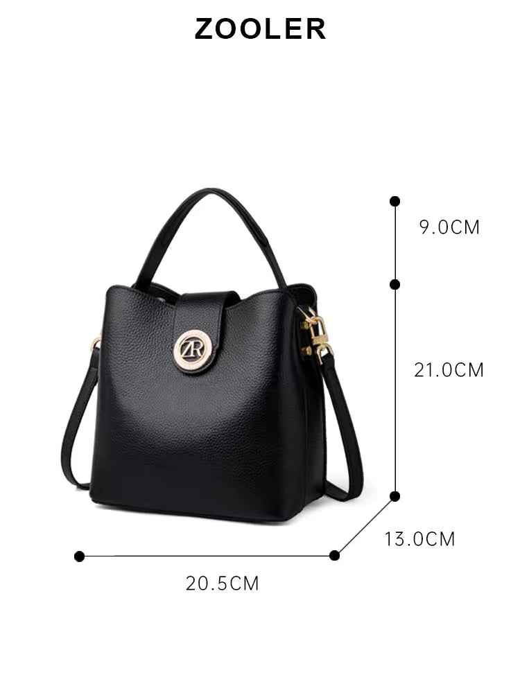 ZOOLER Full Genuine Leather Shoulder Bags Tote Bags Luxury Women Trendy Handbag Totally Skin Fashion Top Handle Purses #WG385