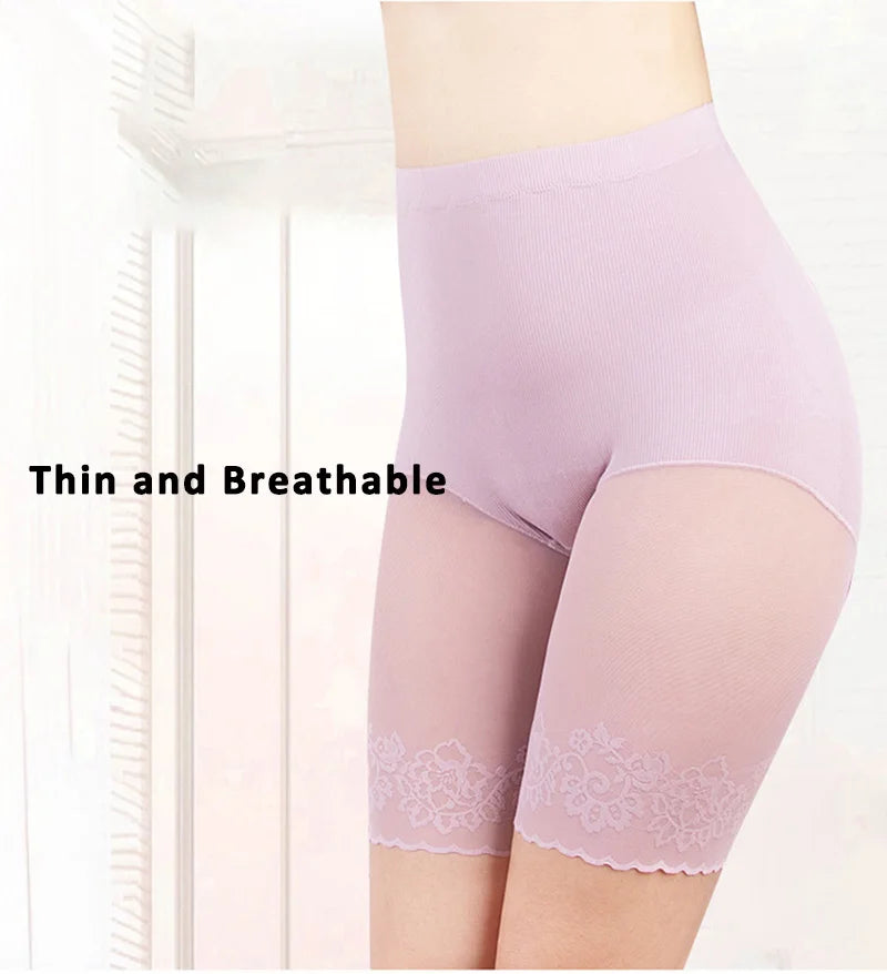 Plus Size Safety Short Pants Women Summer Seamless Under Skirt Pants Anti Chafing Boxers Female Sexy Lace Boyshorts Women
