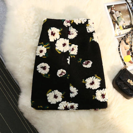 Three Dimensional Flower Skirts Women Winter High Waist Woolen Thickened Long Skirt Female Autumn New PlatiNum