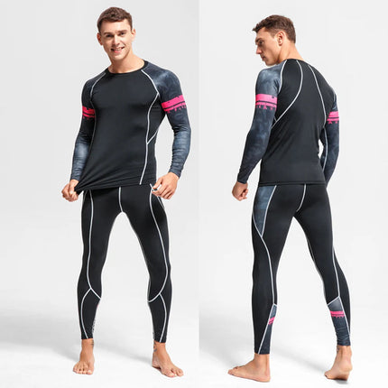 Men's Sports Suit MMA rashgard male Quick drying Sportswear Compression Clothing Fitness Training kit Thermal Underwear leggings PlatiNum