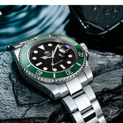 ADDIESDIVE Classic Men's Business and Leisure Quartz Watch 200m Waterproof 316L Stainless Steel Sports Night Light Diving Watch
