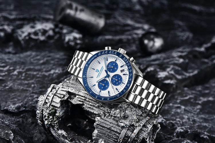 PAGANI DESIGN 2026 Nuova Serie Planetaria Saturno Orologio al Quarzo di Lusso Color Sabbia Chiaro da Uomo, Cronografo Sportivo Veloce con Vetro Zaffiro AR, Spedizione Locale nell'UE
