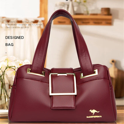 Women Multi-layers Top-handle Bag Quality Leather Handbags Purses Female Luxury Designer Large Capacity Boston Ladies Sac A Main PlatiNum